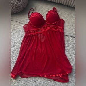 Daisy Fuentes Red Lace Chemise